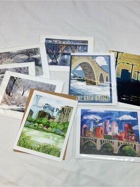 Set Of 8 Minneapolis Art Cards Illustrated Photography Allen Zumach Local Gift